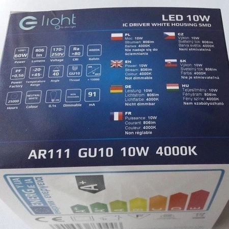 Żarówka LED MR111 GU10 10W biała 4000K neutralna