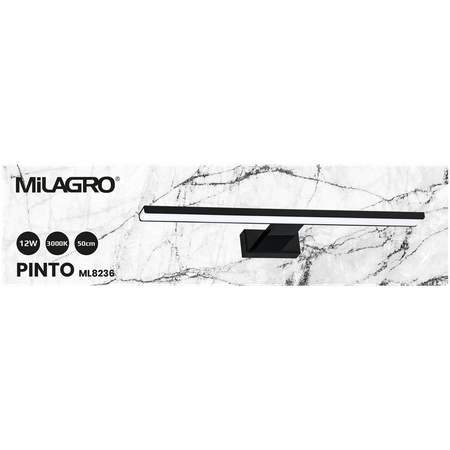 Kinkiet PINTO BLACK 12W LED 50cm | Czarny