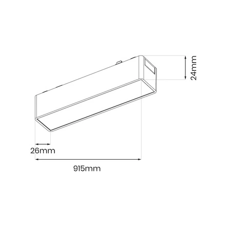 Slim Magnetic Track Biały 91cm 30W LED Tuya CCT
