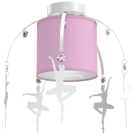 Lampa sufitowa dziecięca z abażurem BALETNICA różowy śr. 35cm