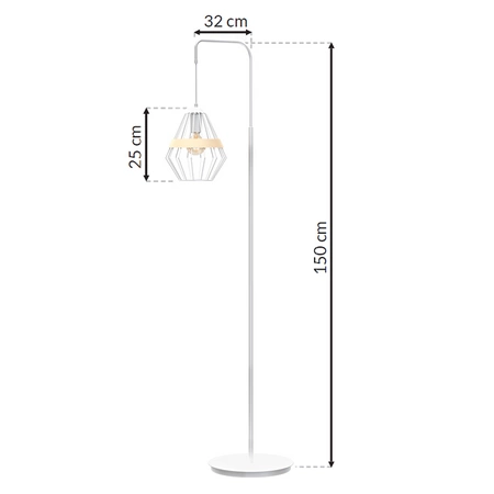 Lampa stojąca podłogowa INDUSTRIALNA CLIFF WHITE 1xE27 MLP5522