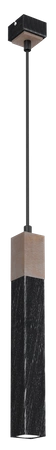 Lampa wisząca SOLO, MLP7469, przecierany czarny/drewno patynowane, 1x5W mini GU10
