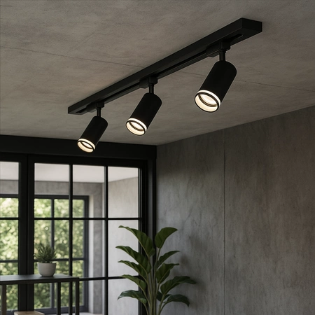 Zestaw Oprawa Pipe Ring Track Czarny 3xGU10 1m