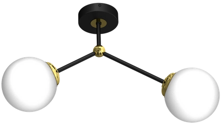 Lampa sufitowa JOY, MLP7459, czarny/złoty, 2x40W E14