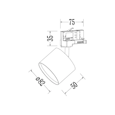 Oprawa Cyklop Track Biały 1xGx53 3-Obwodowy
