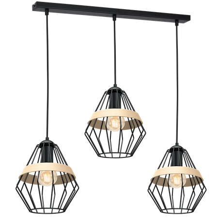Lampa wisząca INDUSTRIALNA CLIFF BLACK 3xE27 MLP5525