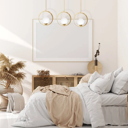 Nowoczesna lampa wisząca listwa VIENNA mosiądz MLP5574