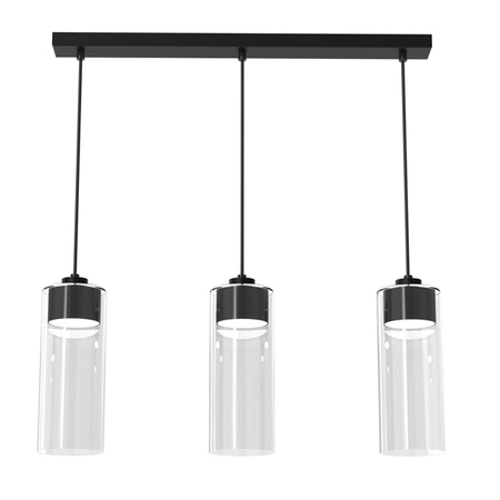 Lampa wisząca CLARISSA, MLP8668, czarny/transparentny, 3x11W GX53