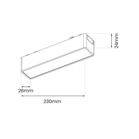 Slim Magnetic Track Czarny 23cm 10W LED Tuya CCT