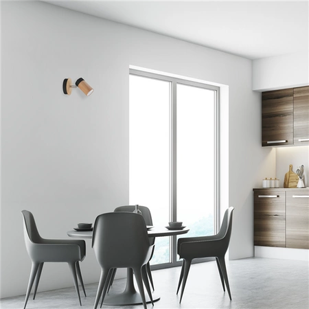 Kinkiet nowoczesny z drewna BARON czarny