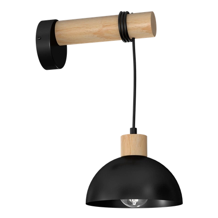 Kinkiet ERIK, MLP7224, czarny/drewno, 1x60W E27