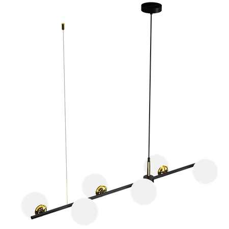 Lampa wisząca POP, MLP7845, czarny/złoty/biały, 6x40W E14