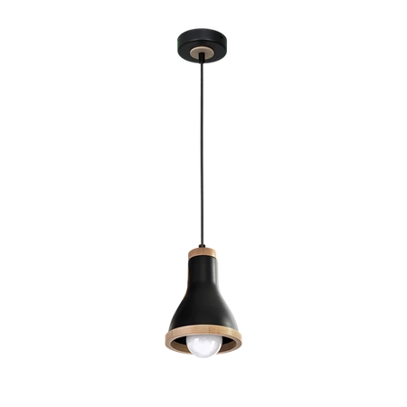 Lampa wisząca HOLLY BLACK / WOOD 1xE27 60W