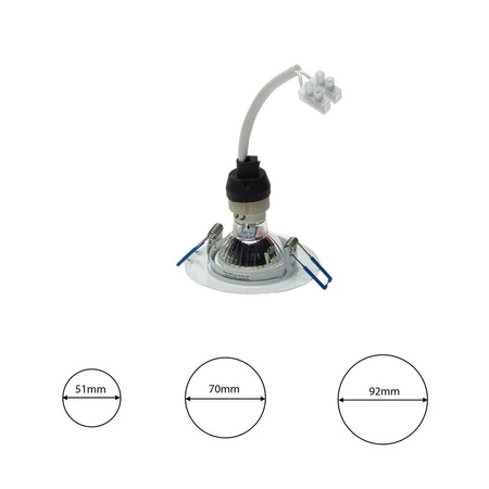 Oczko okrągłe białe GU10 1x5W LED barwa ciepła 3000K EKZ2556