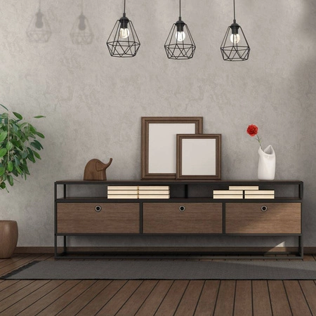 Lampa wisząca ACERO, MLP7888, czarny/brązowy, 3x60W E27