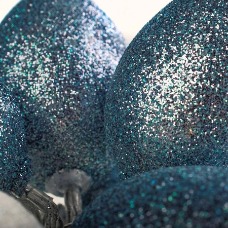 DUZE PLASTIKOWE JAJKA WIELKANOCNE LED Z BROKATEM BIAŁO-SZARE