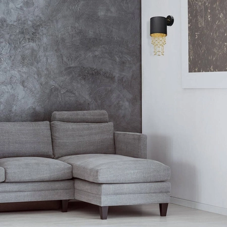 Nowoczesny kinkiet ALMERIA BLACK/GOLD 1xE27 MLP6438