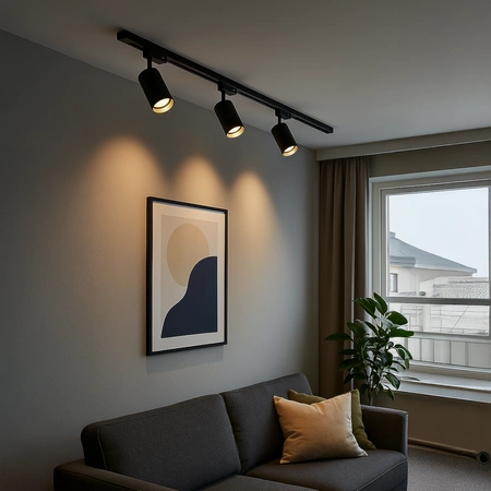 Track Spot Pipe Czarny 1xGU10 3-obwodowy