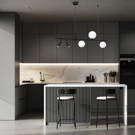 Lampa wisząca SIRIO, MLP8408, czarny/biały, 5x25W G9