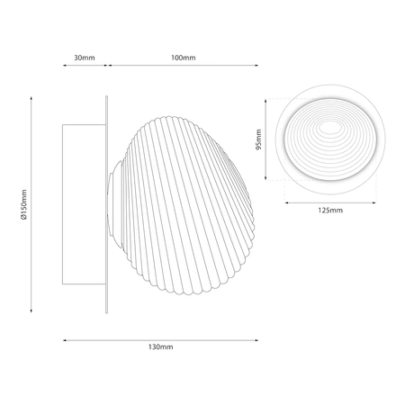 Kinkiet / lampa sufitowa BOLLA GOLD 3W LED