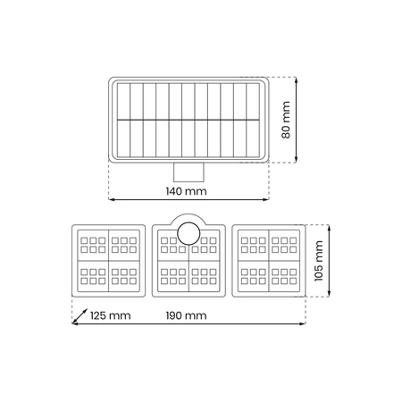 Naświetlacz Solarny Flexi Potrójny