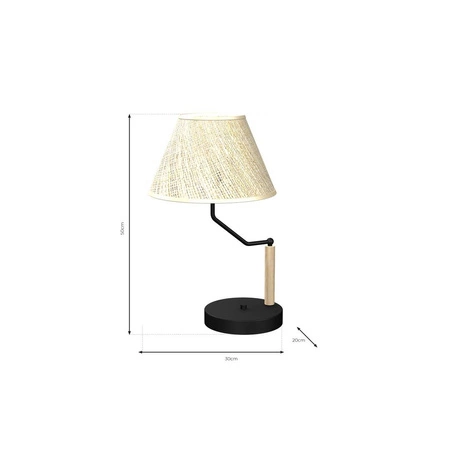 Lampka stołowa ETNA Black, MLP7278, czarny/kość słoniowa/drewno, 1x40W E27