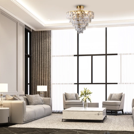 Lampa sufitowa CHELSEA, złoty/transparentny, 6x40W E14, ML8812