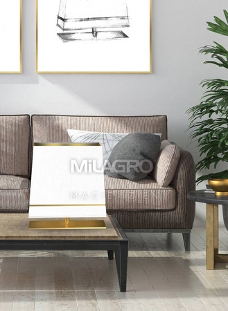 Lampa stołowa VOLANS, biały/złoty, 1x60W E27, MZ5026