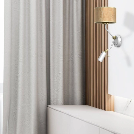 Kinkiet CORK, MLP7516, biały/korkowy, 1x40W E27 + 1x8W mini GU10