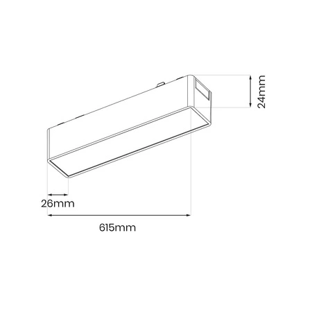 Slim Magnetic Track Czarny 61cm 20W LED Tuya CCT