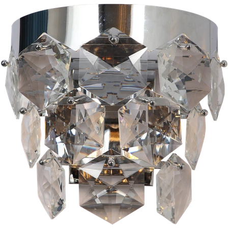 Kinkiet kryształowy designerski GRACE CHROME 2xE14 | chrom