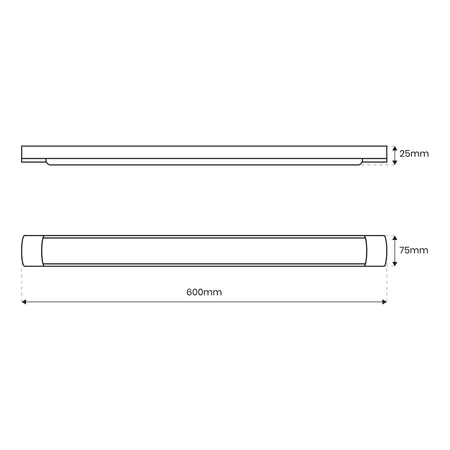 Listwa LED Batten 18W 60cm 4000K - Czarny