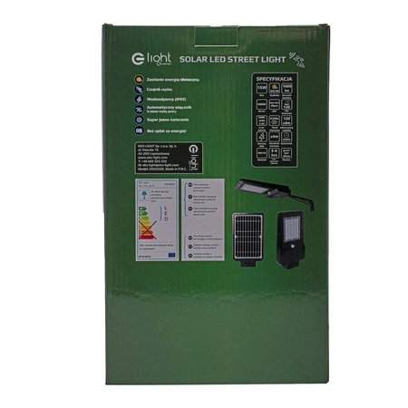 Lampa Solarna Street 15W barwa neutralna 4000K z czujnikiem ruchowo zmierzchowym EKO2028
