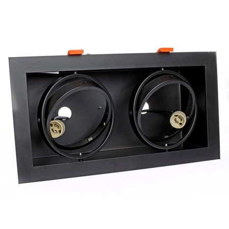 Oprawa Podtynkowa Plaza 2xGU10 AR111 Czarna w nowoczesnym stylu