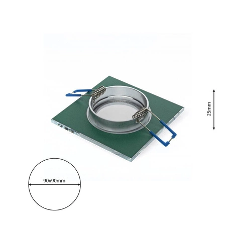 Oczko sufitowe szklane KWADRATOWE Kolor: SREBRNY EKOS270