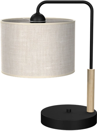 Lampa Stołowa ATLANTA, MLP7453, czarny/drewno/beżowo-szary, 1x60W E27