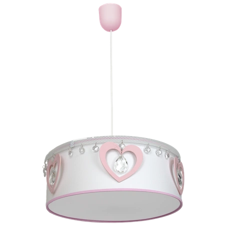 Lampa wisząca HEART, biały/różowy/transparentny, 1x60W E27, MLP8278
