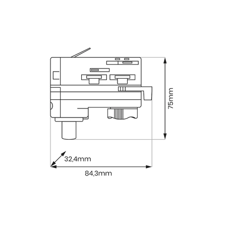 Złączka Track Biały Do Lampy Wiszącej 3-Obwodowy