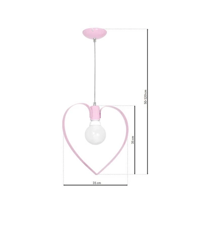 Lampa wisząca AMORE PINK 1xE27 MLP9953