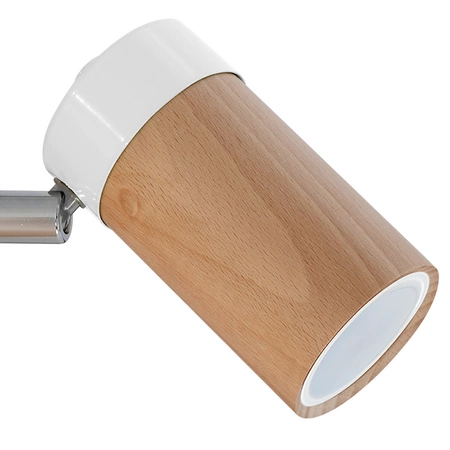 Kinkiet nowoczesny z drewna BARON biały