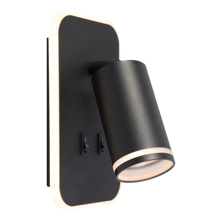 Oprawa Pipe Ring Kinkiet Czarny 1xGU10 + LED 6W