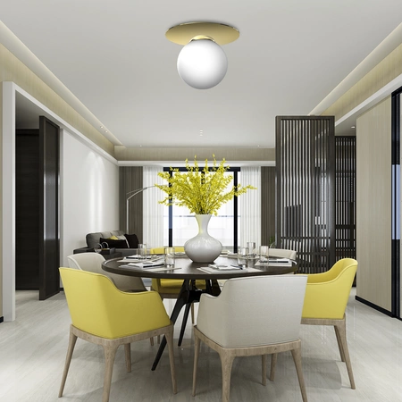 Lampa sufitowa PLATO, MLP7969, biały/złoty, 1x40W E14