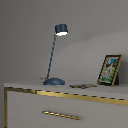 Lampka biurkowa ARENA, MLP7776, niebieski/złoty, 1x11W GX53