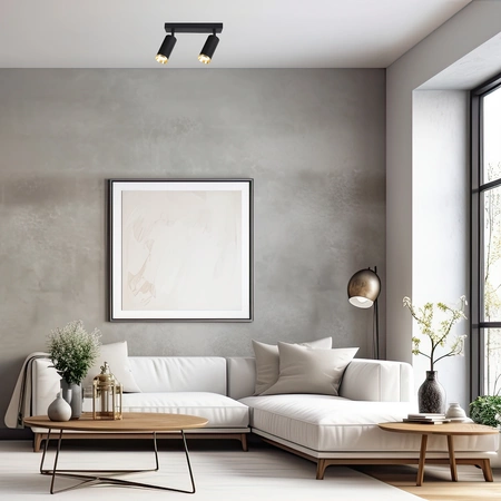 Oprawa Mica Spot Czarny + Złoty 2xGU10