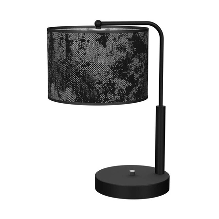 Lampka nocna stołowa SATINO SILVER 1xE27 | czarny srebrny