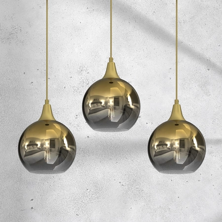Lampa wisząca MONTE GOLD, MLP8402, złoty/dymiony, 3x60W E27