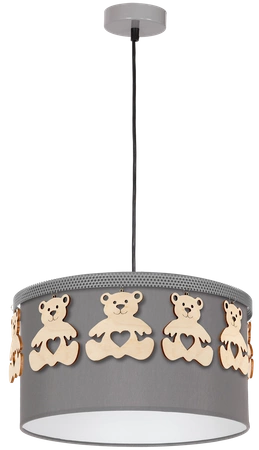 Lampa wisząca dziecięca MIŚ szary śr. 37cm