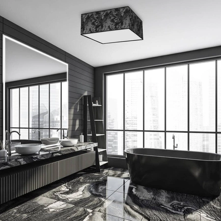 Lampa sufitowa SATINO, 50cm, czarny/srebrny, 3x60W E27, MLP7326