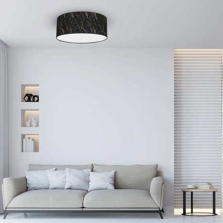 Stylowy plafon do salonu SENSO Black/Gold Ø40 cm 3xE27 | czarny złoty