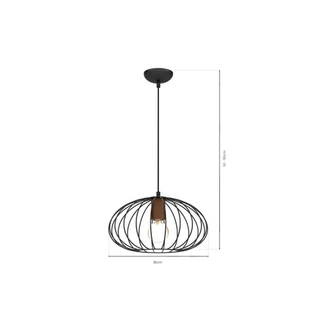 Lampa wisząca MERIDIANO, MLP7959, czarny/brązowy, 1x60W E27